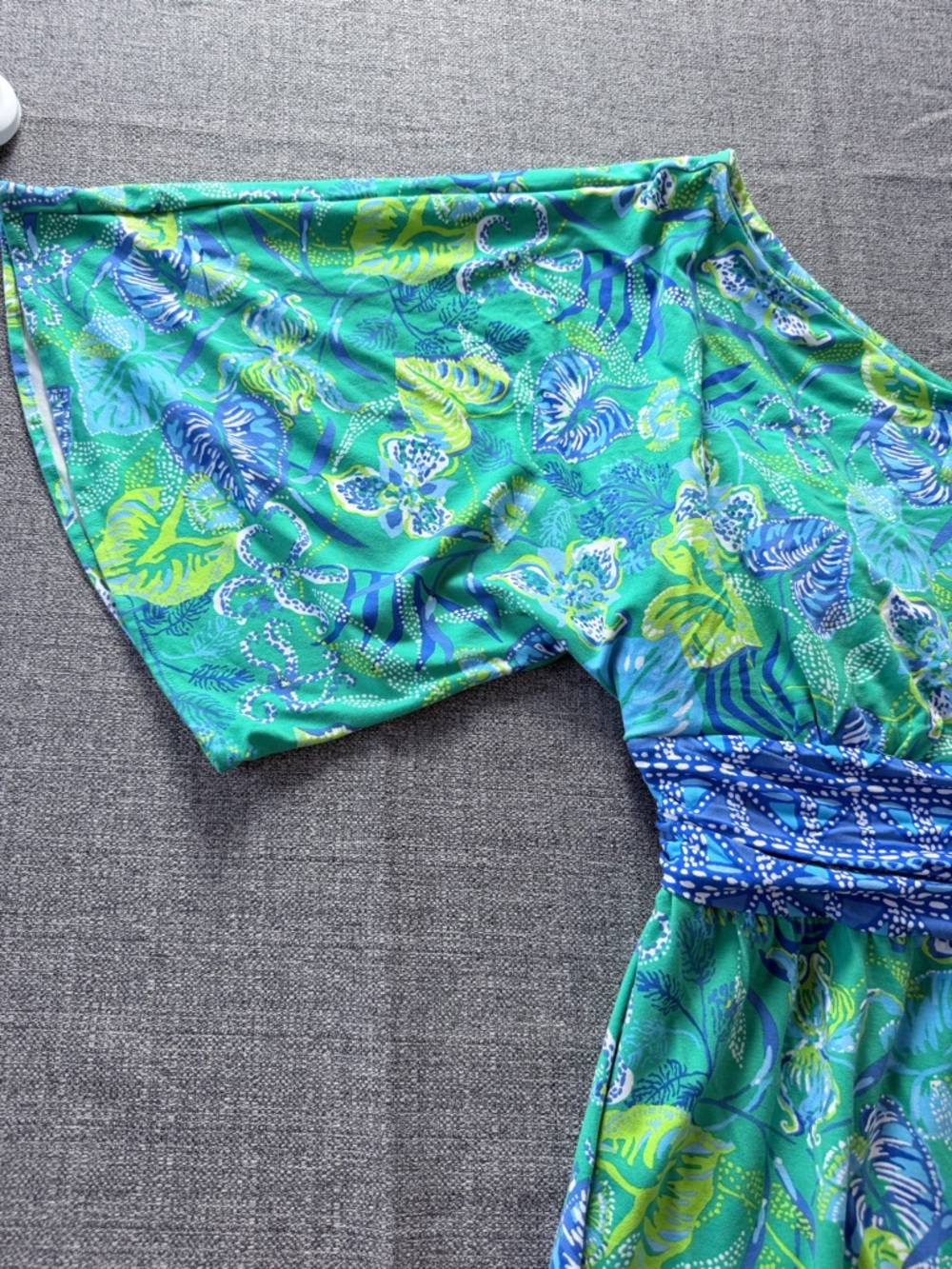 Lilly Pulitzer Green One-Shoulder Tropical Print Mini Dress - Picture 9 of 16